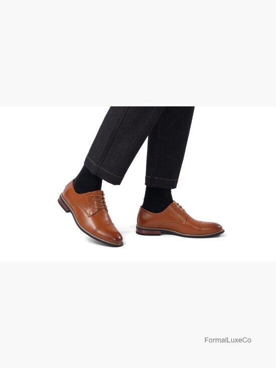 Classic Dress Oxfords, Wingtip Prince Formal Lace Up Shoes, Round Toe, TPR